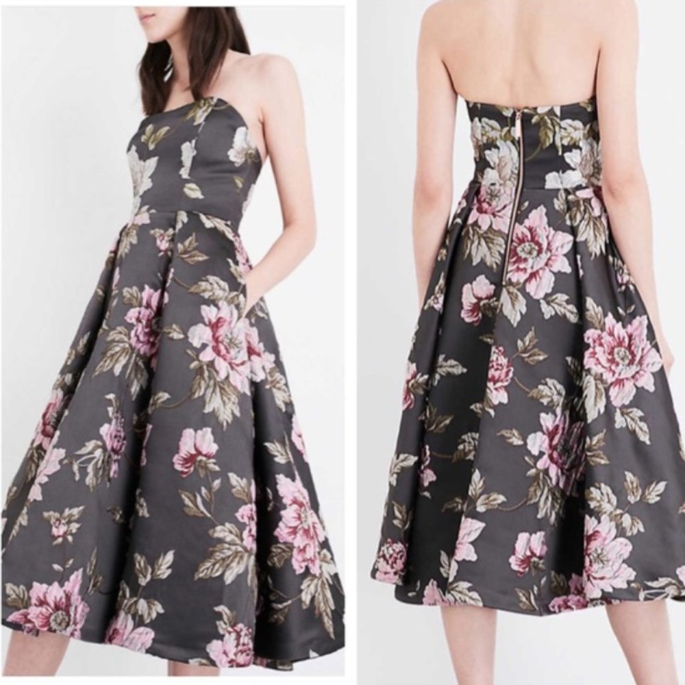 NEW Ted Baker Floral Jacquard Midi Dress